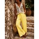 Pantalon gaz de coton jaune