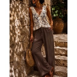 Pantalon gaz de coton choco