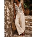 Pantalon gaz de coton beige