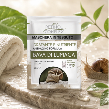 Masque en Tissu Visage à la Bave d’Escargot 25ml