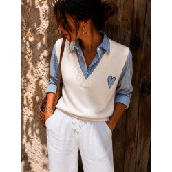 Pull chemise coeur