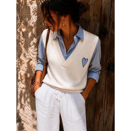 Pull chemise coeur
