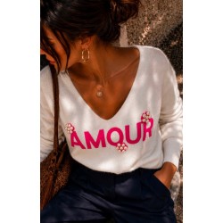 Pull Amour blanc