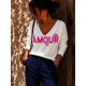 Pull Amour blanc