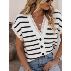 Pull Marin sans manches dentelle