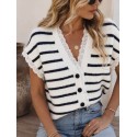 Pull Marin sans manches dentelle