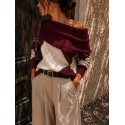 Pull bordeaux Jacquard