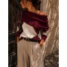 Pull bordeaux Jacquard