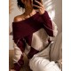 Pull bordeaux Jacquard