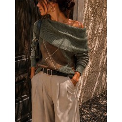 Pull kaki Jacquard