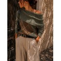 Pull kaki Jacquard