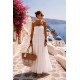 Robe longue bustier blanc smocke