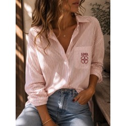 Chemise rayée rose Love