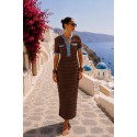 Robe bi-matière choco