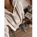 Pull à capuche beige velours