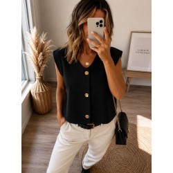 Boléro noir boutons dorés