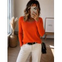 Haut cotelé dentelle orange