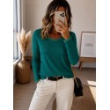 Haut cotelé dentelle vert