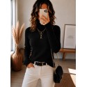 Pull à col roulé noir