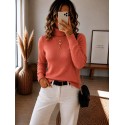Pull à col roulé bois de rose