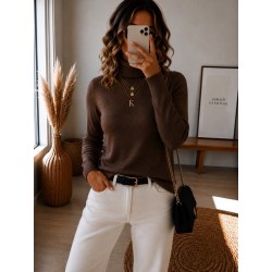 Pull à col roulé chocolat