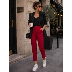 Pantalon 7/8 bordeaux