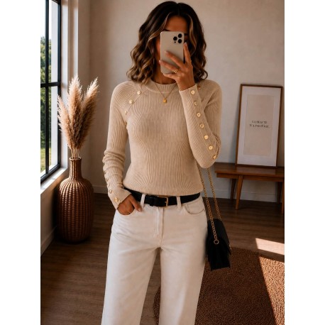 Pull chaussette beige