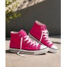 Baskets montantes toile rose
