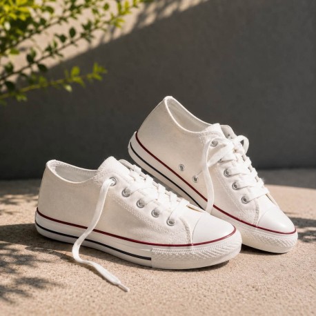Baskets blanches toile blanc