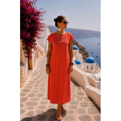 Robe Toscane coquelicot