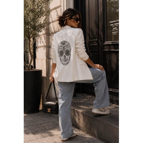 Blazer blanc tête de mort