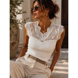 Top dentelle Romy blanc