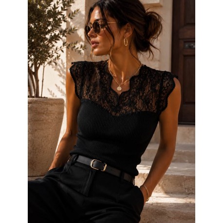 Top dentelle Romy noir