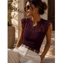 Top dentelle Romy aubergine
