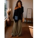 Pull bi-matière noir