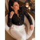 Chemise noire dentelle
