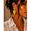 Boucles coeur jaune