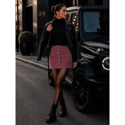 Jupette velours bois de rose