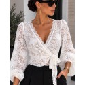 Cache coeur dentelle blanc