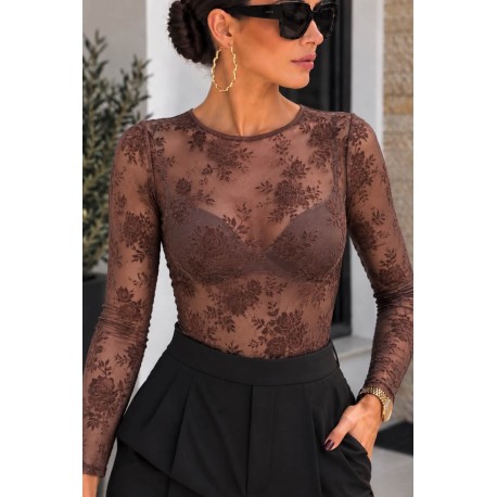 Body dentelle choco