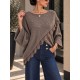 Pull dentelle taupe