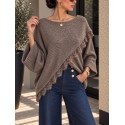 Pull dentelle taupe