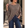 Pull dentelle taupe