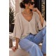 Pull chauve souris beige
