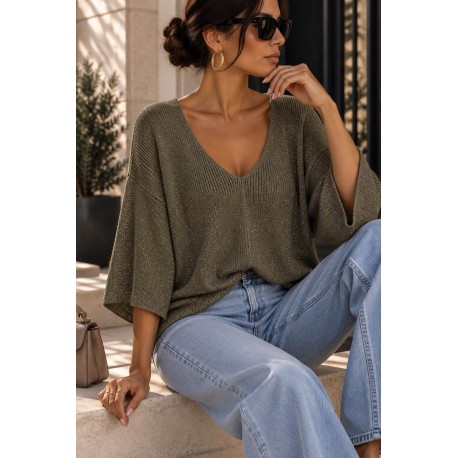 Pull chauve souris kaki