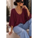 Pull chauve souris bordeaux