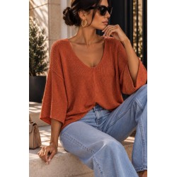 Pull chauve souris terracotta