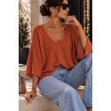 Pull chauve souris terracotta