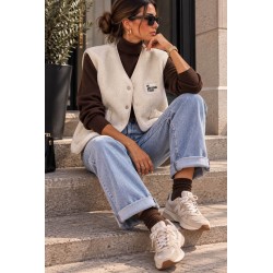 Veste sans manches beige