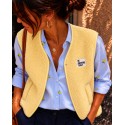 Veste sans manches moumoute jaune